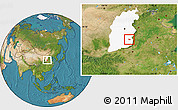 Satellite Location Map of Lucheng, highlighted parent region