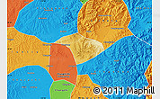 Physical Map of Lucheng, political outside