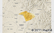 Physical Map of Lucheng, shaded relief outside