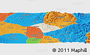 Shaded Relief Panoramic Map of Lucheng, political outside
