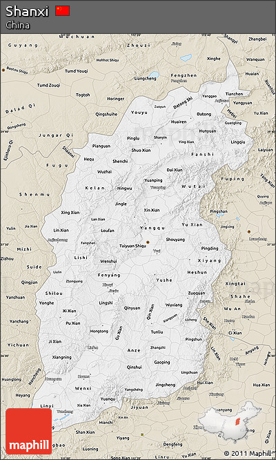 Classic Style Map of Shanxi