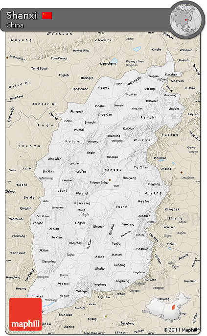 Classic Style Map of Shanxi