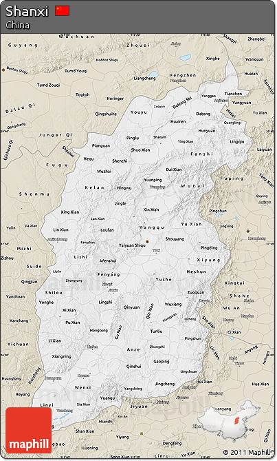 Classic Style Map of Shanxi