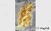 Physical Map of Shanxi, desaturated