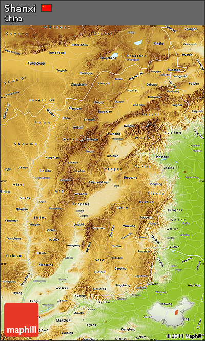 Physical Map of Shanxi