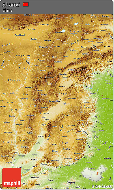 Physical Map of Shanxi
