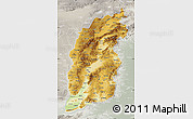 Physical Map of Shanxi, lighten, semi-desaturated