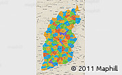 Political Map of Shanxi, shaded relief outside