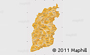 Political Shades Map of Shanxi, cropped outside