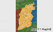 Political Shades Map of Shanxi, darken
