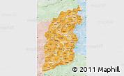 Political Shades Map of Shanxi, lighten