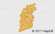 Political Shades Map of Shanxi, single color outside