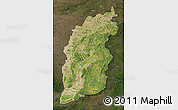 Satellite Map of Shanxi, darken