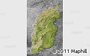 Satellite Map of Shanxi, desaturated