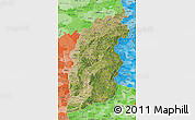 Satellite Map of Shanxi, political shades outside