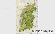 Satellite Map of Shanxi, shaded relief outside