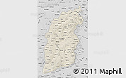 Shaded Relief Map of Shanxi, desaturated