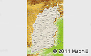 Shaded Relief Map of Shanxi, physical outside