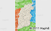 Shaded Relief Map of Shanxi, political shades outside