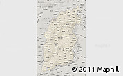 Shaded Relief Map of Shanxi, semi-desaturated
