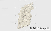 Shaded Relief Map of Shanxi, single color outside