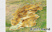 Physical Panoramic Map of Shanxi, satellite outside