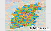 Political Panoramic Map of Shanxi, lighten