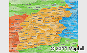 Political Shades Panoramic Map of Shanxi