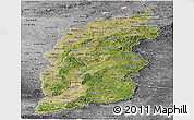 Satellite Panoramic Map of Shanxi, desaturated