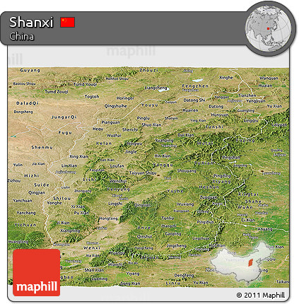 Satellite Panoramic Map of Shanxi