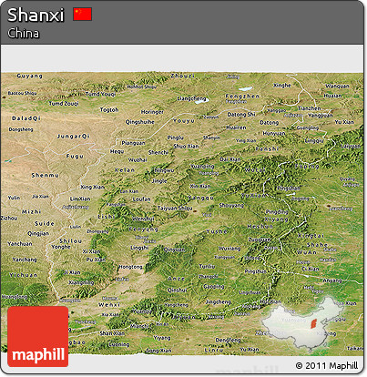 Satellite Panoramic Map of Shanxi