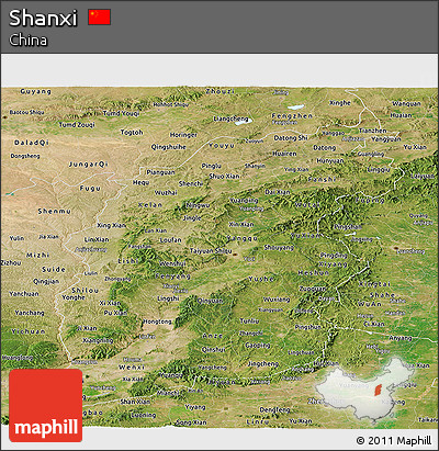 Satellite Panoramic Map of Shanxi