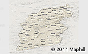 Shaded Relief Panoramic Map of Shanxi, lighten