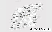 Silver Style Panoramic Map of Shanxi, single color outside