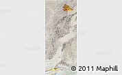 Physical 3D Map of Pinglu, lighten, semi-desaturated