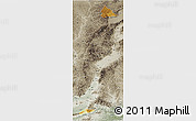 Physical 3D Map of Pinglu, semi-desaturated