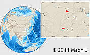 Shaded Relief Location Map of Pinglu