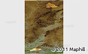 Physical Panoramic Map of Pinglu, darken