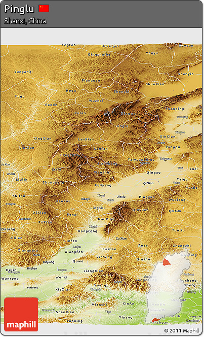 Physical Panoramic Map of Pinglu
