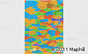 Physical Panoramic Map of Pinglu, political outside