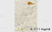 Physical Panoramic Map of Pinglu, shaded relief outside