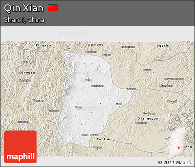 Classic Style 3D Map of Qin Xian