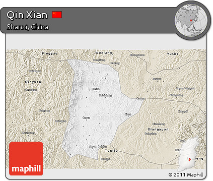 Classic Style 3D Map of Qin Xian