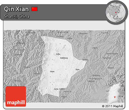 Gray 3D Map of Qin Xian