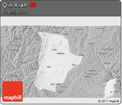 Gray 3D Map of Qin Xian