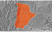 Political 3D Map of Qin Xian, desaturated