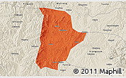 Political 3D Map of Qin Xian, shaded relief outside