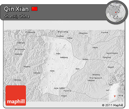 Silver Style 3D Map of Qin Xian