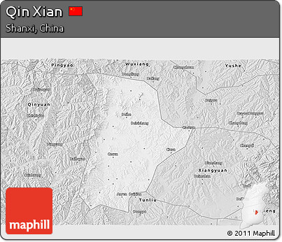 Silver Style 3D Map of Qin Xian