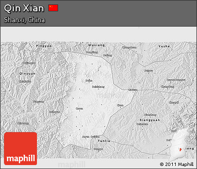 Silver Style 3D Map of Qin Xian